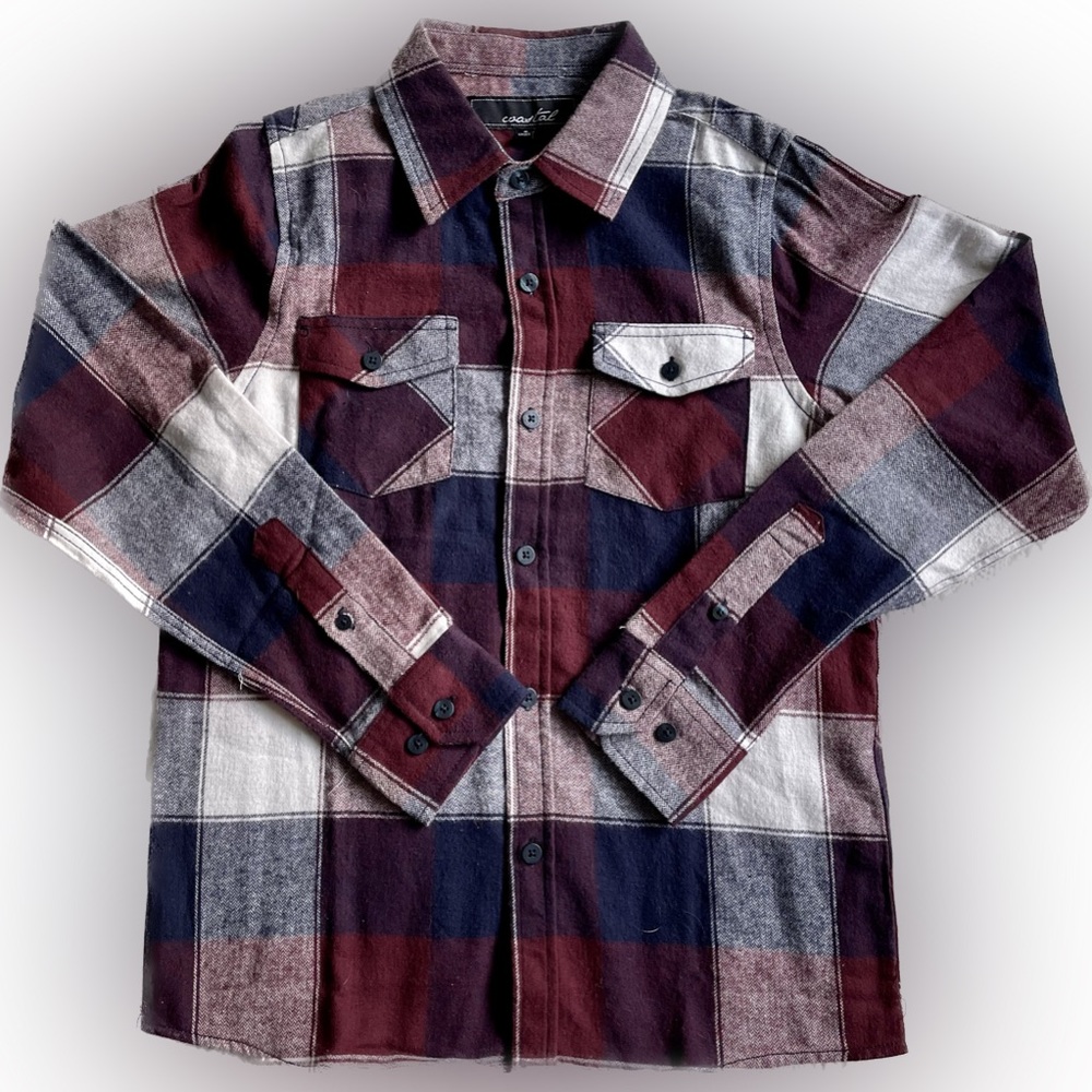 NWOT Coastal Brand Boys 2 Pocket  Flannel